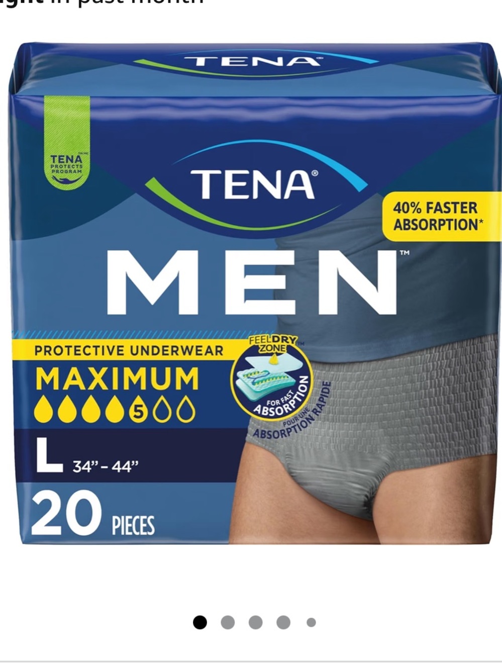 Tena Men Protective Underwear Maximum Absorbency Adult Diapers 20 Count Large